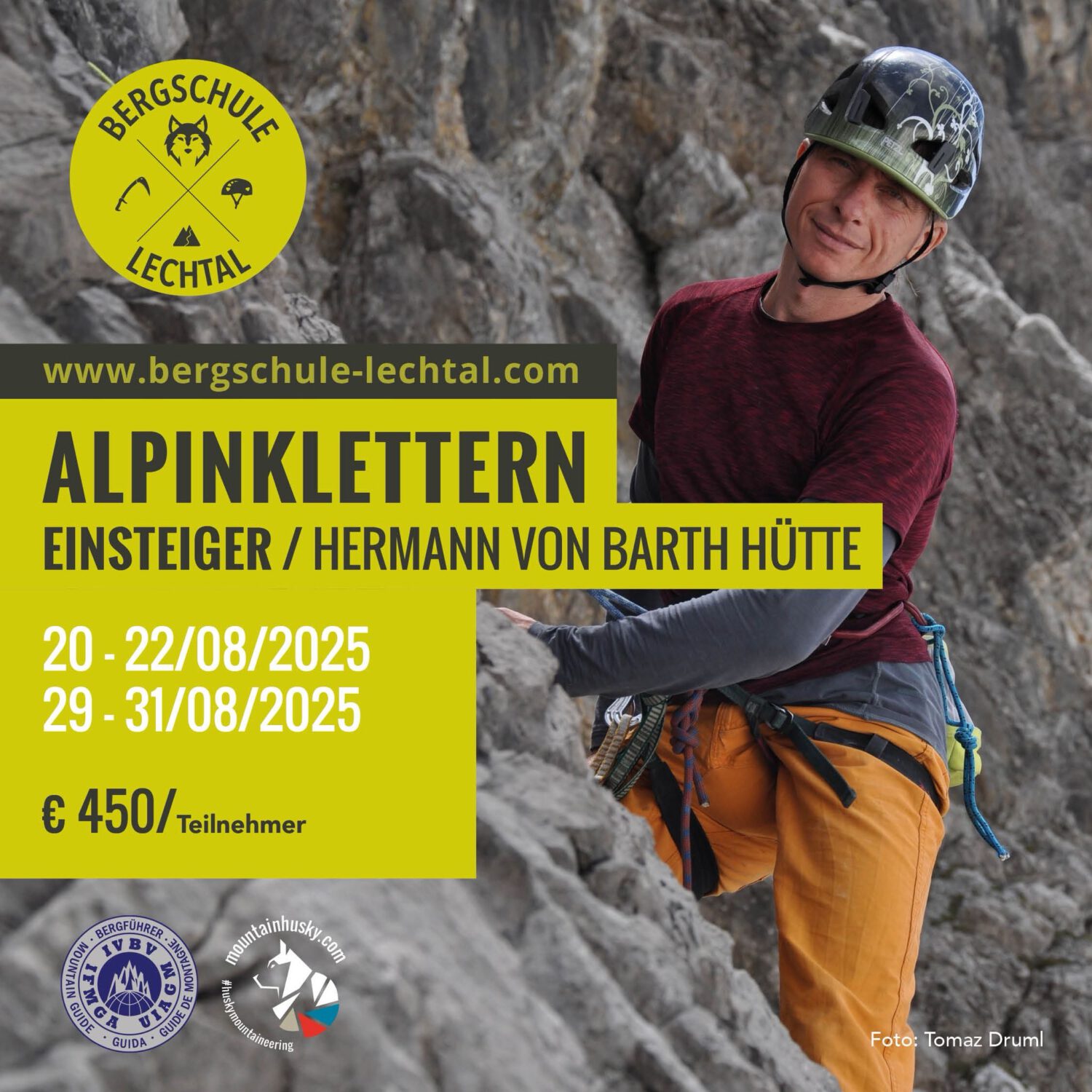 Alpine climbing training beginners Lechtal Tirol