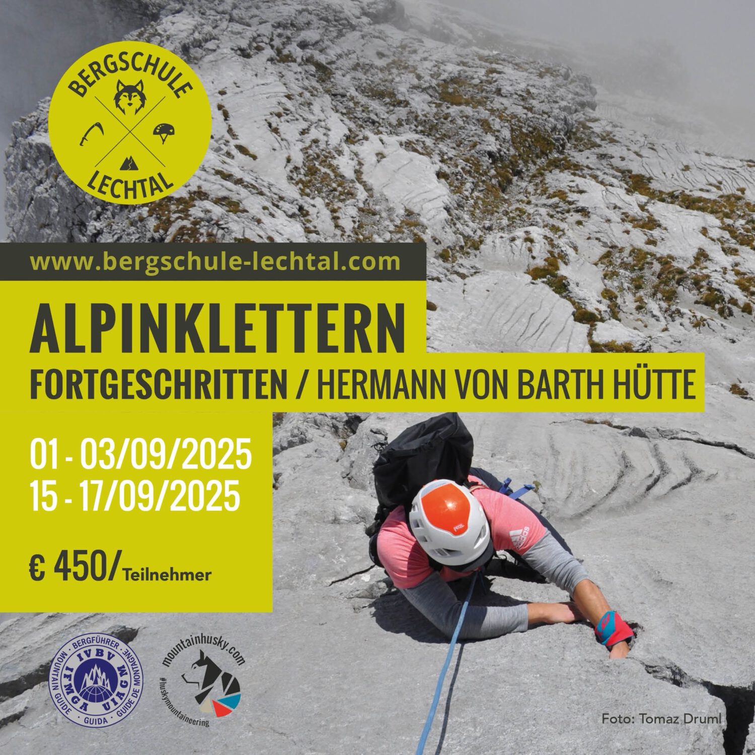 Alpine climbing training advanced Lechtal Tirol