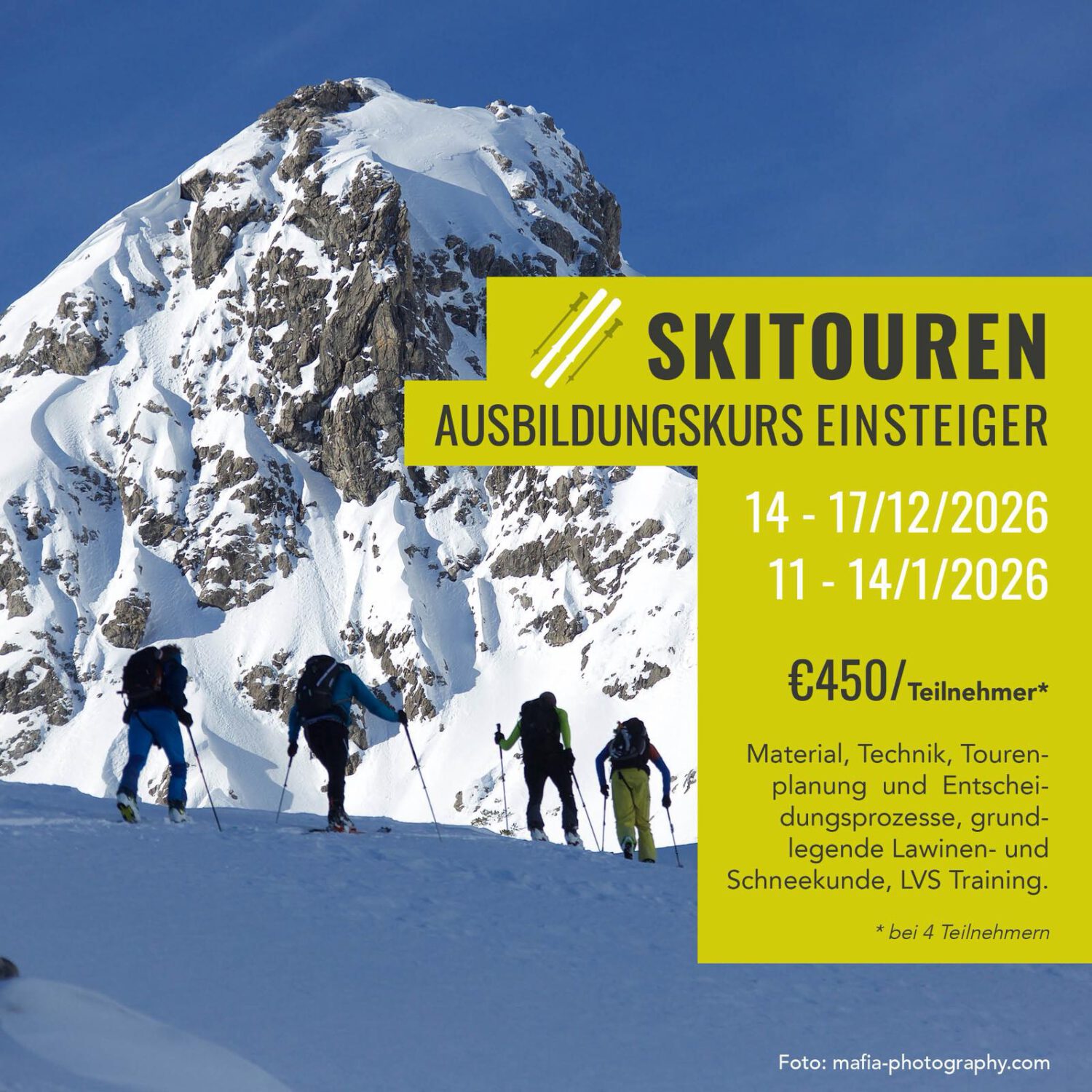 Ski tour training for beginners