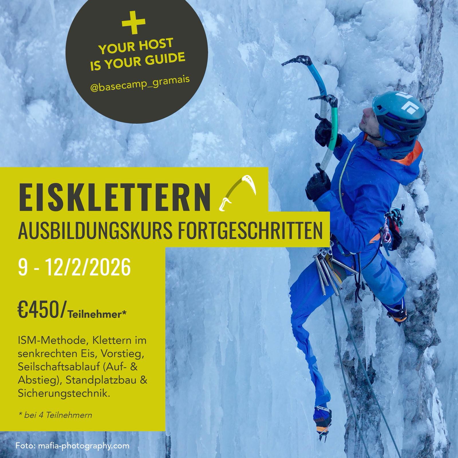 Eisklettern Ausbildung Fortgeschritten